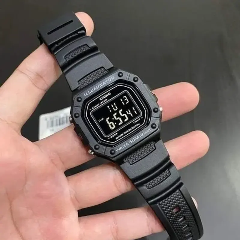 Casio Standard Digital Black Dial Resin Men's Watch- W-218H-1AV